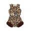 Cheetah Leopard Ruffle Newborn Baby Boutique Romper Animal Romper Toddler Summer Clothing