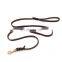 Wholesale Double Handle Dog Leash Copper Hook Leather Rope Dual Pet Leash