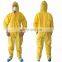 Nonwoven Coverall Waterproof Hazmat Suits Disposable PE Film Coverall