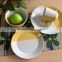 Eco-friendly Ceramic dinnerware set ,12pc two-tone color glazed dinner set