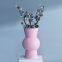 Creative Table Decor Morandi Pink Hand Made Nordic Large Ceramic Vase For Hallway