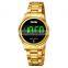 Luxury SKMEI 1737 LED Screen Stainless Steel Digital Watches Gold Touch Watch for Men Women