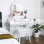 Makeup Vanity Dressing Table with Touch Screen Dimming Mirror and 4 Drawers Dresser Desk