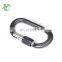 custom logo 25kn O-shape rock/mountain climbing aluminum hook with screw-locking gate