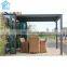 Aluminium motorised rainproof outdoor modern flat roof pergola garden gazebo