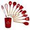Silicone Cooking Utensil Set 12 Pieces Silicone Kitchen Utensil Wooden Handles Kitchen Spatula Sets with Holder