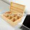Wholesale reusable eco friendly tea storage box transparent display coffee wood bamboo box