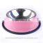 Colorful Stainless Steel Dog Feeding Bowl Cat Puppy Food Drink Water Dish