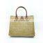 Handmade Straw Bags with Leather Handle Seagrass Handbag 100% Nature Straw Woven Tote Bag Wholesale