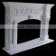 Indoor High Quality White Marble Stone Fireplace