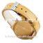 3 hands leather strap WW1346 japan quartz wooden wrist watch