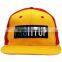 6 panel 3d embroidered flip brim snapback cap