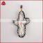 Fashion boho natural cross pearl pendants jewelry, black cz paved natural pearl pendants                        
                                                Quality Choice