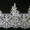 2015 new design wholesale white corded tulle lace bridal lace trim width 23cm