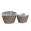 2 pcs beautiful design round wicker willow flower pots
