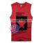 Custom wholesale 100 cotton gym mens printed stringer tank top