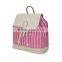 china supplier waterproof red pu backpack for traveling with white straps for women