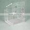 Transparent acrylic donation box and with lock and key ,Attached brochure houlder
