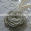 grey silver cord flower embroidery lace trim/floral lace for wedding dress