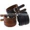 Handmade Genuine Leather Buckle Bangle Punk Bracelet for Men and Women