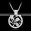 New Fashion Irregular Flower Long Chain Necklace Round Silver Gold Plated Rhinestone Pendant Necklace for Women Jewelry Gifts