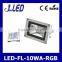 waterproof rgb outdoor led 10w flood light rgb