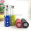 400ML Mochic Crystal Anti-slip Silicone Smart Flat Glass Water Bottle