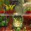 Fancy pink and blue glow frosted glass solar led jars for outdoor decor or night lighting