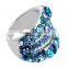 Blue Sapphire Austrian Crystal 18k White Gold GP Lips Ring