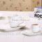 T00217 big handle white porcelain tea cup with saucer