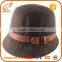 Wholesale women fedora dressy hats church style brown and red felt hat                        
                                                                                Supplier's Choice