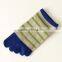 Bulk Wholesale Japanese OEM Top Quality Coffee Stripes Lovely Girls Custom Design Coolmax Winter Thick Toe Socks