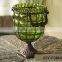 Metal Base Plate Glass Flower Vase