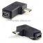 90 Degree Left & Right Angle Mini USB 5 Pin Male to Female Extension Adapter