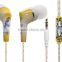 high quality earphone with full color print wired earphone OEM factory