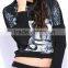 Women/girls Lace Blouse/tops Polyester Viscose Spandex Fabric With Sublimation Hoodie