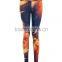 Wholesale womens sublimation legging women sublimation printed sexy athletic leggings back waist band with zipper