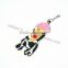 Hot selling cartoon character water filled custom soft pvc keychain