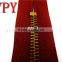 metal zipper for handbags with gold teeth