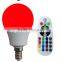 Factory direct sale IR remote RGBW bulbs with 3w rgb and 16 color bulbs