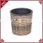 Cheap resin wicker & metal insert miniature table flower pots