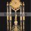 Luxury Italy Style Antique 24K Gold Plated Bronze Mounted Floor Clock, Decorated Pendulum Clock, Crystal & Marble Clock