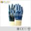 knit wrist blue nitrile coated gloves for farm