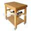 bamboo dining cart with four movable feet