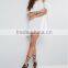 Fashion Women Lace Insert Shift Dress Cold Shoulder A-line Mini Dress Female Vestidos