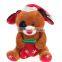 Cheap small decoration christmas plush dog singing christmas dog