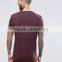 2016 Guangzhou High Quality Custom Short Sleeve O-Neck Plum Mens Cotton Elastane Breathable Tight Body Fit Casual Plain T-Shirt