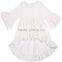 Wholesale long ruffle sleeve 100%cotton T-shirts for baby girls