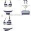 OEM Custom Women Navy and White Stripe Bikini Swimwear