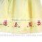Top100 boutique hot cheap sale light yellow princess embroidery dress boutique girl clothing